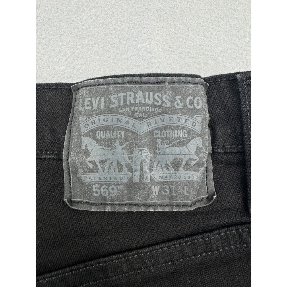 Levis 569 Loose Straight Denim Shorts Mens 31 Black 11